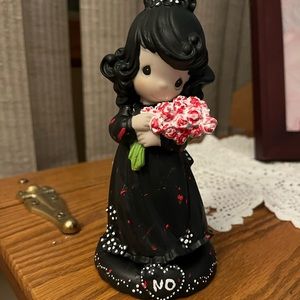 Gothic Cutie - Precious Moments Bloody “NO” Girl with Flowers Upcycle